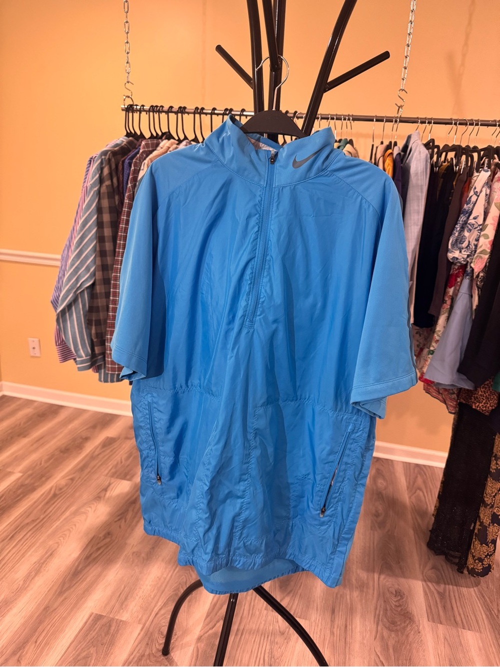 Nike Golf Men's Blue Short-Sleeve Windbreaker Pullover Jacket